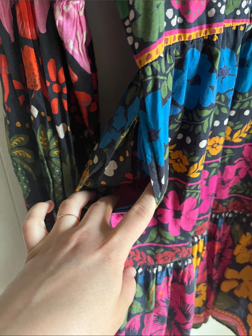 FARM Rio Multicolor Floral Mini Boho 100% Cotton Boho Resort Wear Sz Sm Dress - Picture 8 of 12